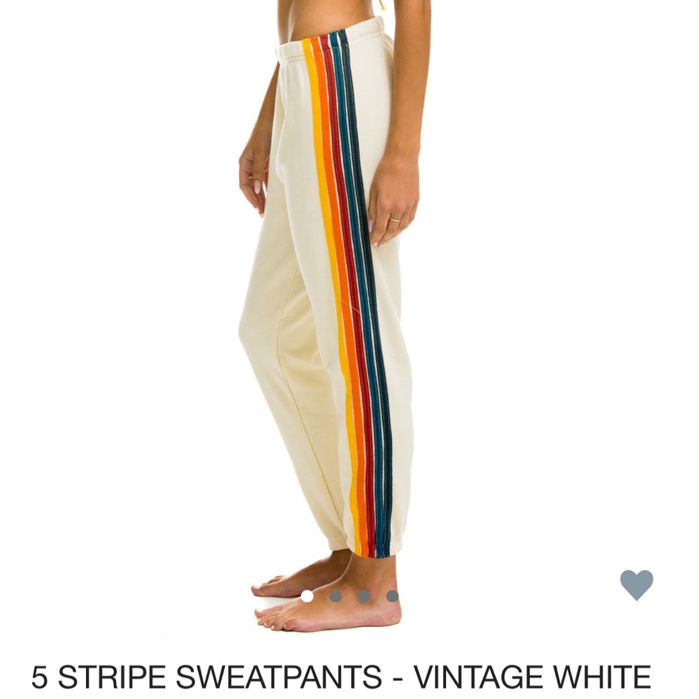 NWT Aviator Nation 5 Stripe Vintage White Sweatpants